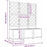  Vrtna saksija 3 pcs Crna 120 x 40 x 143 cm Plastika | shoptok.hr