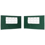  Zid šatora za zabavu 2 pcs 400 x 195 cm Zelena PE i čelik | shoptok.hr