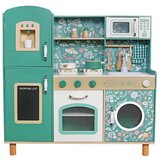 Bebi Market KINDER HOME Dečija drvena kuhinja – vintage stil sa elektronskim pločama za kuvanje, svetlima, zvucima i funkcionalnim dodacima | Eponuda.com