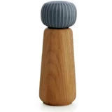 Kähler Design Mlinček za začimbe iz hrastovega lesa z antracit-sivimi porcelanastimi detajli Kähler Design Hammershoi, višina 17,5 cm