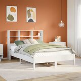 vidaXL Krevet s regalom z knjige bez madraca bijeli 120x190cm borovina Cijene