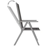 vidaXL Vrtna jedilna garnitura 7-delna aluminij srebrna in črna | Shoptok.si