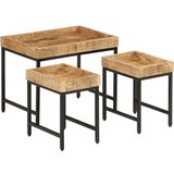  Uklapajući stolići za kavu 3 k masivno grubo drvo manga željezo | shoptok.hr