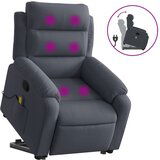 Maison Chic masažni naslanjač - Relax naslanjač s funkcijo vstajanja temno siv žamet, (22134837) | Shoptok.si