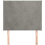  Uzglavlje s ušima svjetlosivo 103x16x118/128 cm baršunasto | shoptok.hr