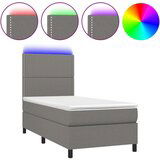  Box spring postelja z vzmetnico LED temno siva 80x200 cm blago, (20930195) | Shoptok.si