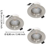 Eglo 902279 - komplet 3x led prigušiva ugradna plafonska svetla saliceto LED/4,8W/230V prečnik 8,8 cm hrom | Eponuda.com