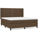  Box spring postelja z vzmetnico temno rjava 160x200 cm blago, (20900081) | Shoptok.si