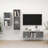 TV 3-dijelni set ormarića siva boja betona od iverice | shoptok.hr