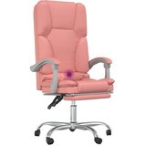 vidaXL Masažni pisarniški stol roza umetno usnje, (21378283) | Shoptok.si