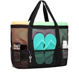 Dewberry 21301 Beach bag Picnic bag Multi-Pocket-BLACK