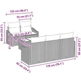  Set od 6 vrtnih sofas s jastučićima svjetlosiva ratan | shoptok.hr