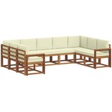  Set vanjskih sofa 9 kom. Prirodna i krem Smeđa 304 x 189,5 x 73 cm | shoptok.hr