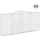 vidaXL Lučne gabionske košare 9 kom 400x30x180/200cm pocinčano željezo | shoptok.hr