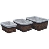 vidaXL 3-delni komplet košar iz rjave vrbe | Shoptok.si