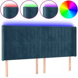  LED uzglavlje tamnoplavo 183 x 16 x 118/128 cm od tkanine | shoptok.hr