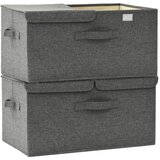  Kutije za pohranu 2 kom od tkanine 50 x 30 x 25 cm antracit | Eponuda.com