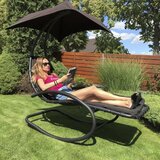  Vrtna stolica za ljuljanje s krovom - crna | shoptok.hr