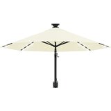  Stenski senčnik z LED in kovinskim drogom 300 cm peščen, (20609455) | Shoptok.si