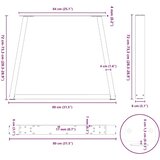 vidaXL Noge jedilne mize V-oblika 2 kosa naravno jeklo 80x(72-73,3) cm | Shoptok.si