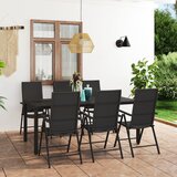 vidaXL 7-dijelni vrtni blagovaonski set crni | shoptok.hr