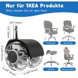 BAASHA 5-delni Set Koles za Pisarniški Stol 10 x 22 mm | Shoptok.si
