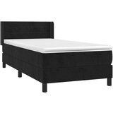Box spring postelja z vzmetnico črna 80x200 cm žamet, (20723419) | Shoptok.si
