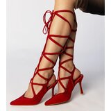Gemre Red stiletto sandals with rhinestones Merlin | shoptok.hr