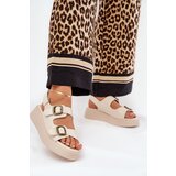 Boto Women's Platform And Wedge Sandals With Buckles Beige Genorre | ePonuda.com