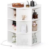 Costway Kotni regal s polnilno postajo in 9 predali Nizek regal, (5000239091) | Shoptok.si