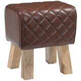  Klupa 40 x 30 x 45 cm Prava koža Smeđa dijamantna | shoptok.hr