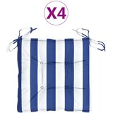  Jastuci za stolicu 4 kom plavo-bijele pruge 40x40x7 cm tkanina | shoptok.hr