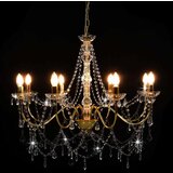 x Luster s perlama zlatni 8 žarulja E14 | shoptok.hr