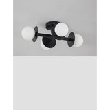 Nova Luce Bela/črna kovinska stropna svetilka s steklenim senčilom 37x51 cm Pielo – | Shoptok.si