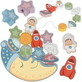 Tooky Toy Tooky igračka svemir spavajući mjesec balansiranje drvena slagalica Montessori konac kozmos | shoptok.hr