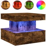 vidaXL Ormarić za uzglavlje LED boja dimljenog hrasta 50x50x40 cm | shoptok.hr
