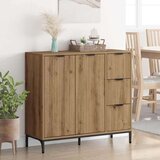 vidaXL Strani šal artisan hrast 89.5 x 33 x 82 cm Konstruiran les | Shoptok.si