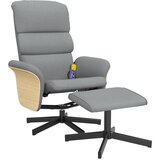Maison Chic masažni naslanjač - Relax naslanjač s stolčkom za noge svetlo sivo blago, (22061804) | Shoptok.si