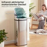 Automatska kanta za smeće od 50 l s senzorom pokreta vodootporna za ured spavaću sobu kuhinju nehrđajući čelik srebrna | shoptok.hr