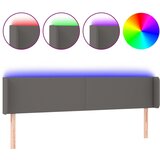 Maison Chic led posteljno vzglavje - vzglavna omarica - nočna omarica sivo 203x16x78/88 cm umetno usnje, (21711949) | Shoptok.si