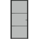  Unutarnja vrata 93 x 201,5 cm crna od mat stakla i aluminija | shoptok.hr