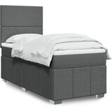vidaXL Krevet s oprugama i madracem tamnosivi 100 x 200 cm od tkanine | shoptok.hr
