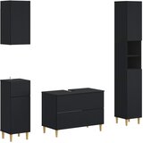  Set kupaonskih ormara od 4 dijela ARNHEM Crna Konstruirano drvo | shoptok.hr