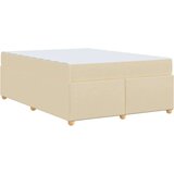  Konstrukcija postelje z vzmetnico krema 140 x 200 cm blago | Shoptok.si
