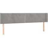  Uzglavlje s ušima svjetlosivo 203x16x78/88 cm baršunasto | shoptok.hr