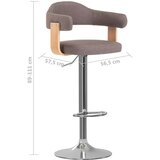 In Barski stolčki 2 kosa taupe ukrivljen les in blago | Shoptok.si