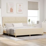 vidaXL Postelja Krem 200x200 cm Tkanina, (22051327) | Shoptok.si