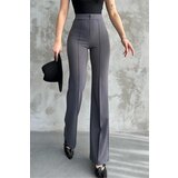 Dewberry 80272 Dewbery High Waist Slim Fit Wide Leg Pants-ANTHRACITE | Shoptok.si
