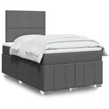 vidaXL Box spring postelja z vzmetnico temno siva 120x200 cm blago | Shoptok.si