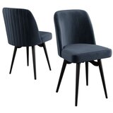 Hanah home set trpezarijskih stolica Jiva 4 kom, antracit tkanina Babyface, crne metalne noge | Eponuda.com